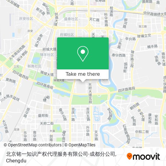 北京铭一知识产权代理服务有限公司-成都分公司 map