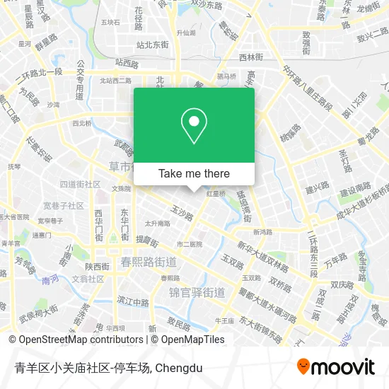 青羊区小关庙社区-停车场 map