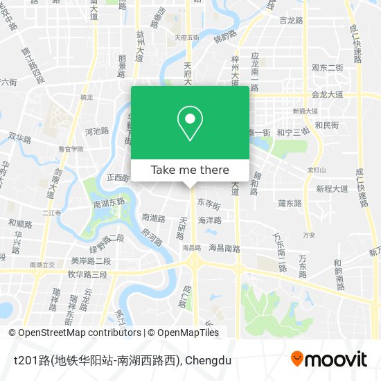 t201路(地铁华阳站-南湖西路西) map