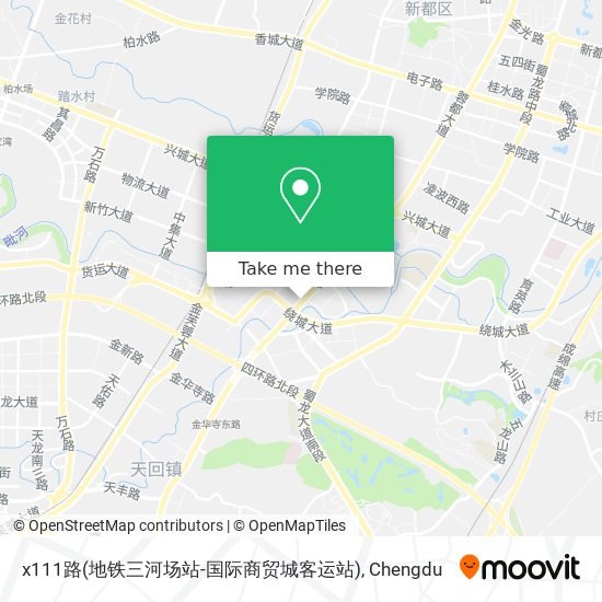 x111路(地铁三河场站-国际商贸城客运站) map