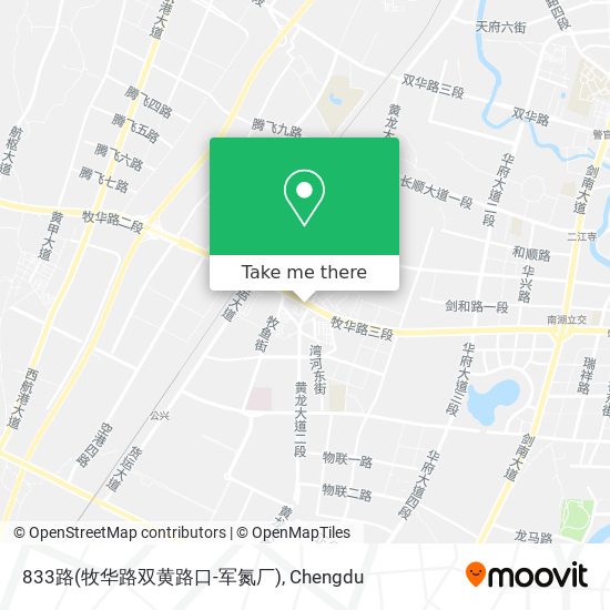 833路(牧华路双黄路口-军氮厂) map