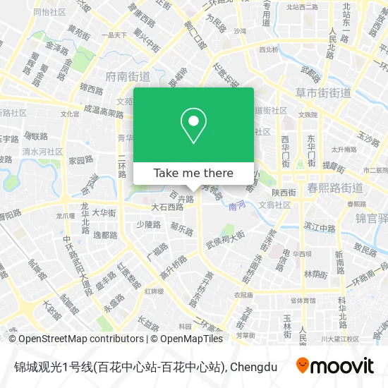 锦城观光1号线(百花中心站-百花中心站) map