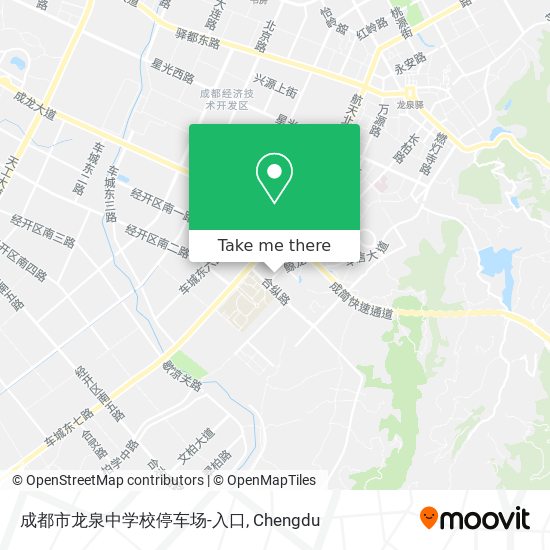 成都市龙泉中学校停车场-入口 map