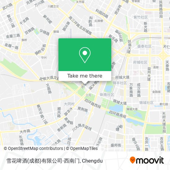 雪花啤酒(成都)有限公司-西南门 map