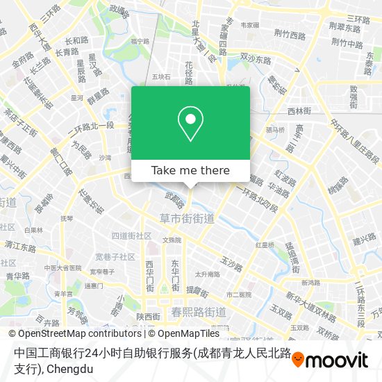 中国工商银行24小时自助银行服务(成都青龙人民北路支行) map