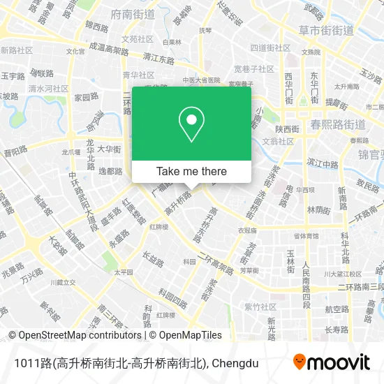 1011路(高升桥南街北-高升桥南街北) map