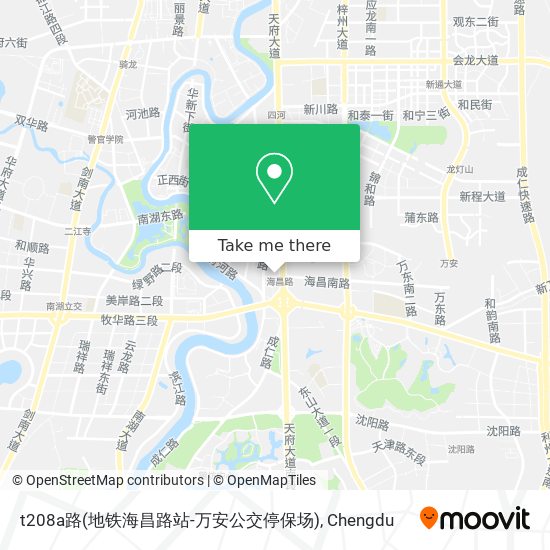 t208a路(地铁海昌路站-万安公交停保场) map