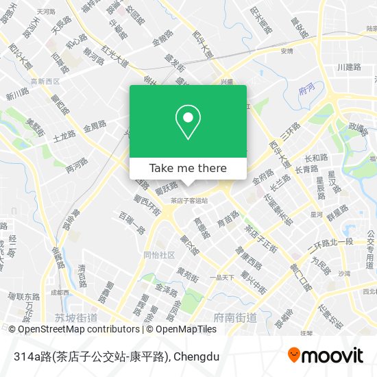314a路(茶店子公交站-康平路) map