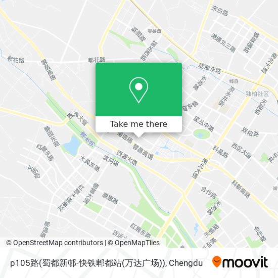 p105路(蜀都新邨-快铁郫都站(万达广场)) map