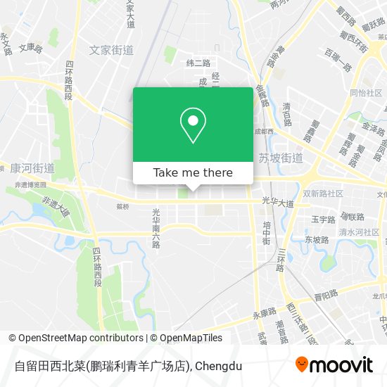 自留田西北菜(鹏瑞利青羊广场店) map
