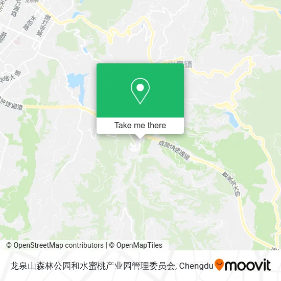 龙泉山森林公园和水蜜桃产业园管理委员会 map