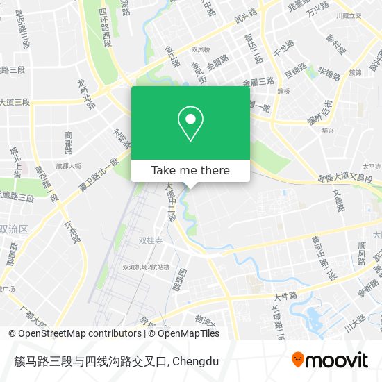 簇马路三段与四线沟路交叉口 map