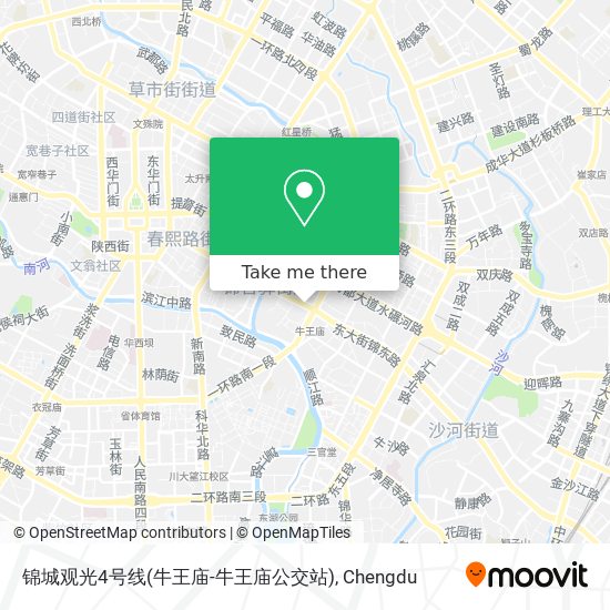 锦城观光4号线(牛王庙-牛王庙公交站) map