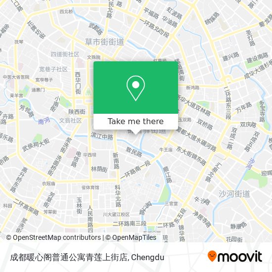 成都暖心阁普通公寓青莲上街店 map