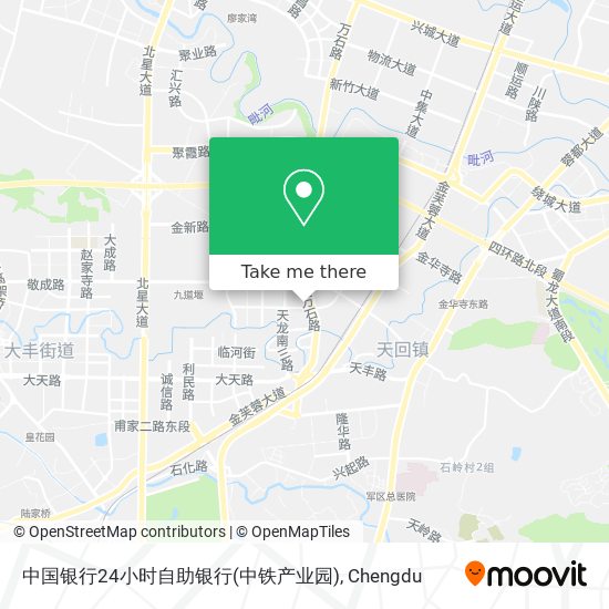 中国银行24小时自助银行(中铁产业园) map