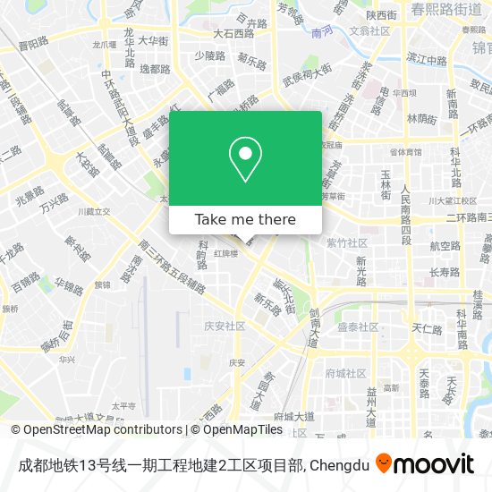 成都地铁13号线一期工程地建2工区项目部 map