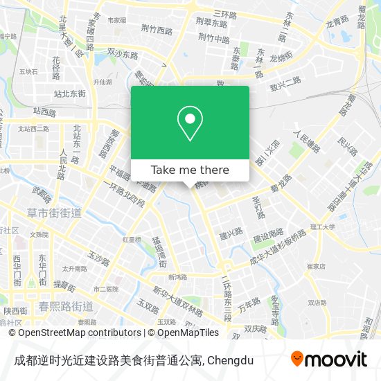 成都逆时光近建设路美食街普通公寓 map