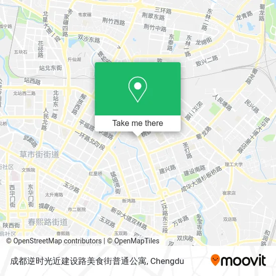 成都逆时光近建设路美食街普通公寓 map