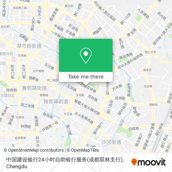 中国建设银行24小时自助银行服务(成都双林支行) map