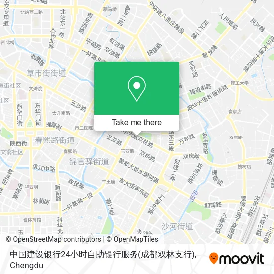 中国建设银行24小时自助银行服务(成都双林支行) map