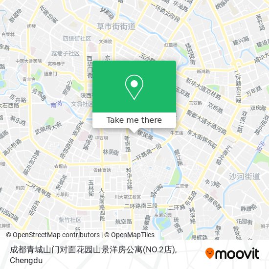 成都青城山门对面花园山景洋房公寓(NO.2店) map