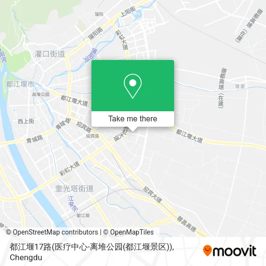 都江堰17路(医疗中心-离堆公园(都江堰景区)) map