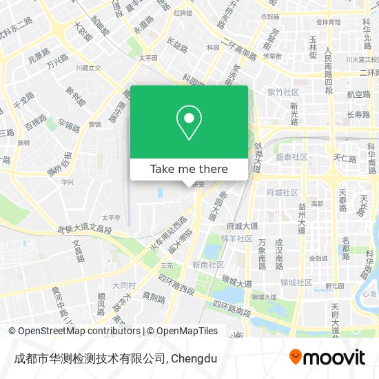 成都市华测检测技术有限公司 map