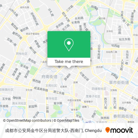 成都市公安局金牛区分局巡警大队-西南门 map