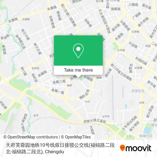 天府芙蓉园地铁10号线假日接驳公交线(福锦路二段北-福锦路二段北) map