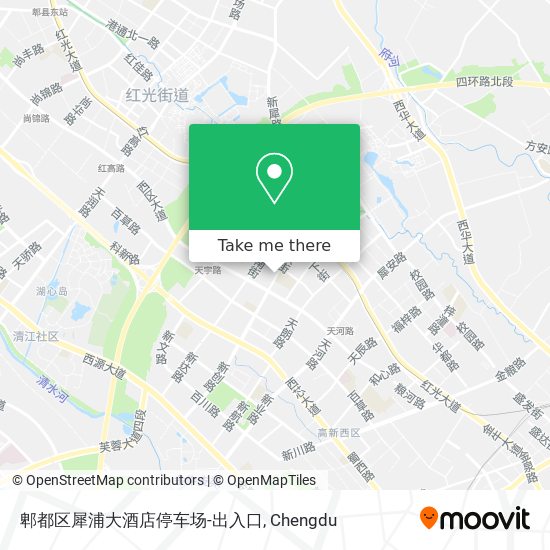 郫都区犀浦大酒店停车场-出入口 map