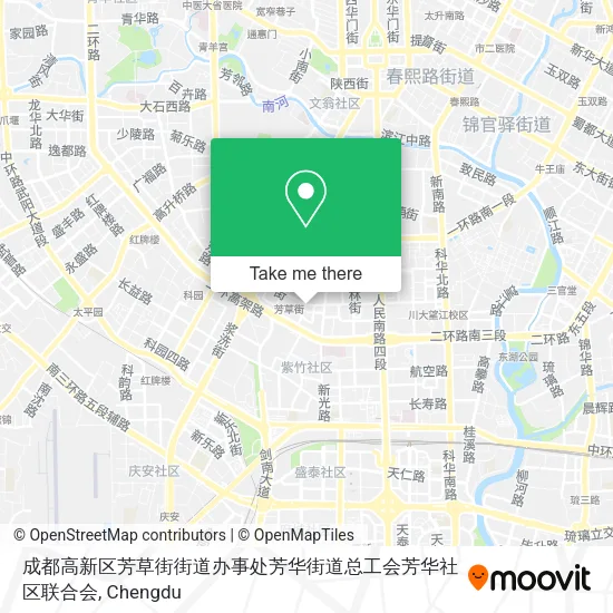 成都高新区芳草街街道办事处芳华街道总工会芳华社区联合会 map