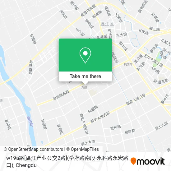 w19a路[温江产业公交2路](学府路南段-永科路永宏路口) map
