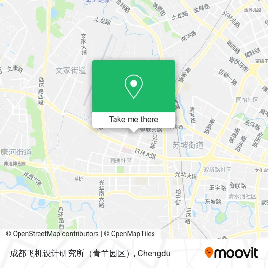 成都飞机设计研究所（青羊园区） map