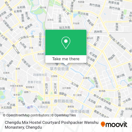 Chengdu Mix Hostel Courtyard Poshpacker Wenshu Monastery map