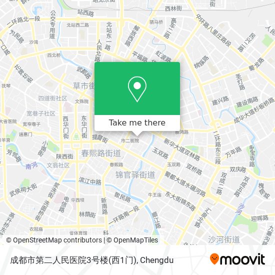 成都市第二人民医院3号楼(西1门) map