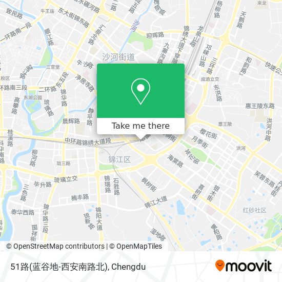 51路(蓝谷地-西安南路北) map