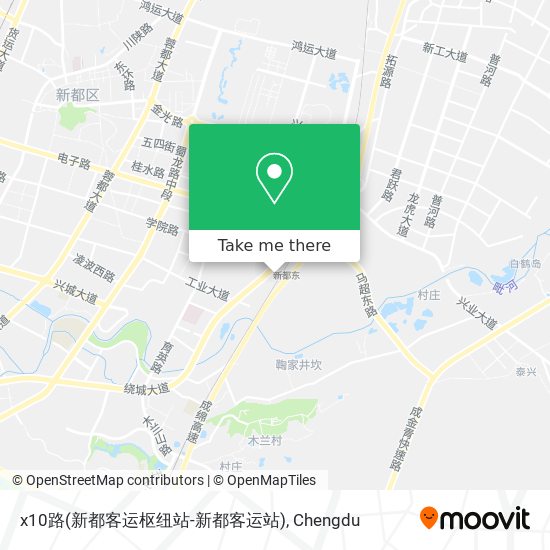 x10路(新都客运枢纽站-新都客运站) map