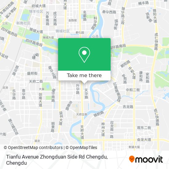 Tianfu Avenue Zhongduan Side Rd‎ Chengdu map