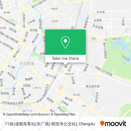 71路(成都东客站(东广场)-昭觉寺公交站) map