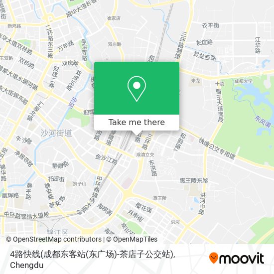 4路快线(成都东客站(东广场)-茶店子公交站) map