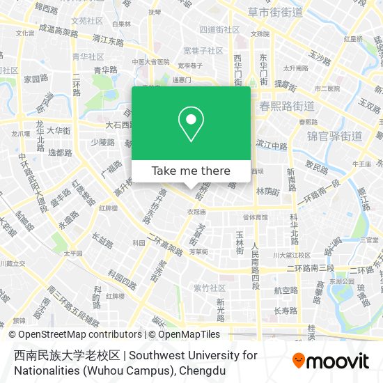 西南民族大学老校区 | Southwest University for Nationalities (Wuhou Campus) map
