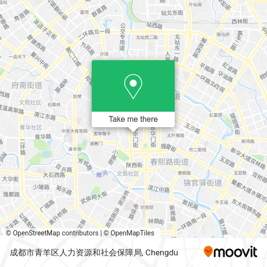 成都市青羊区人力资源和社会保障局 map