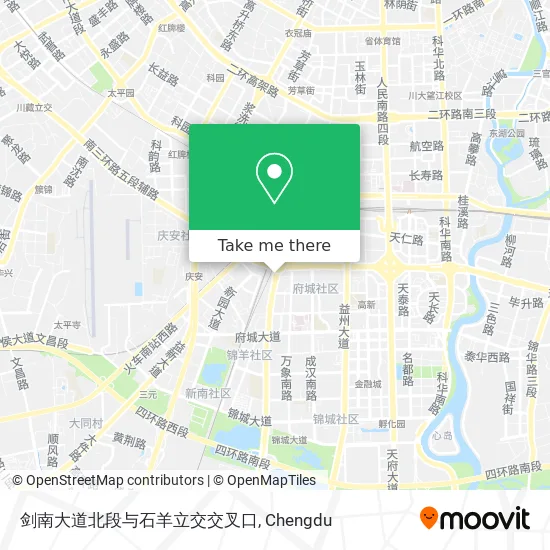 剑南大道北段与石羊立交交叉口 map