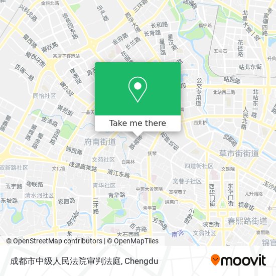 成都市中级人民法院审判法庭 map