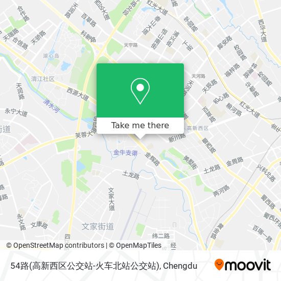 54路(高新西区公交站-火车北站公交站) map