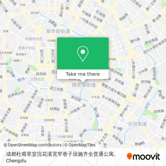 成都杜甫草堂浣花溪宽窄巷子设施齐全普通公寓 map