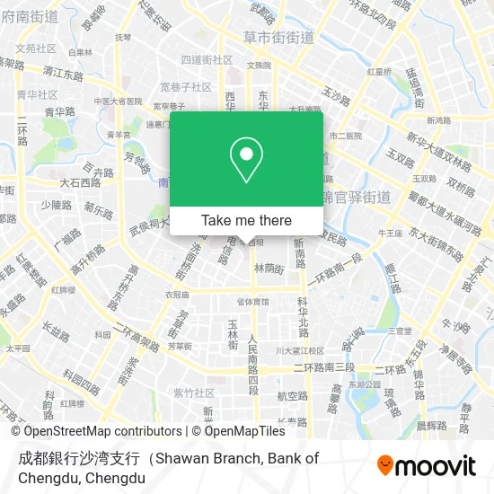 成都銀行沙湾支行（Shawan Branch, Bank of Chengdu map