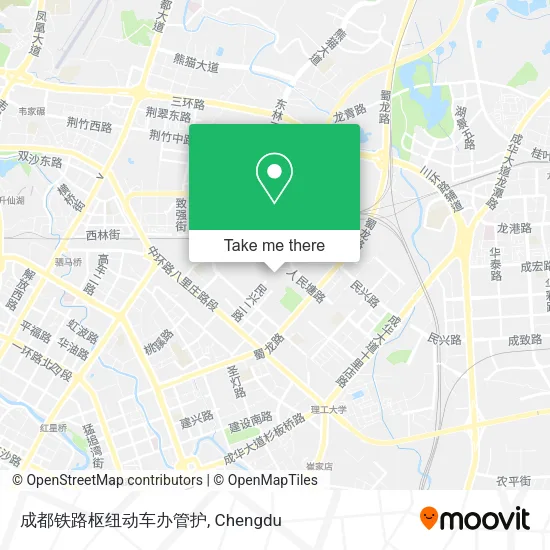 成都铁路枢纽动车办管护 map