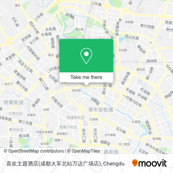 喜欢主题酒店(成都火车北站万达广场店) map