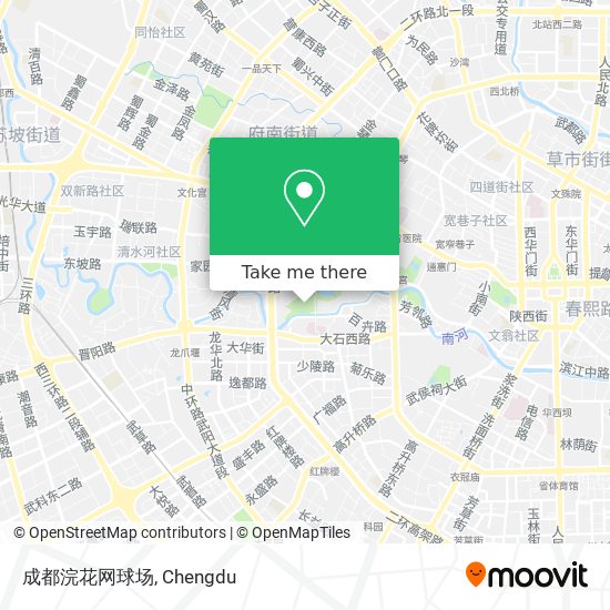 成都浣花网球场 map